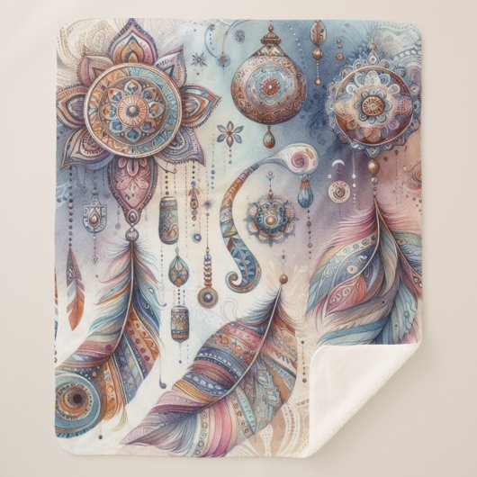 Dreamcatcher in einem Bohemischen Thema Sherpadecke (Vorderseite)