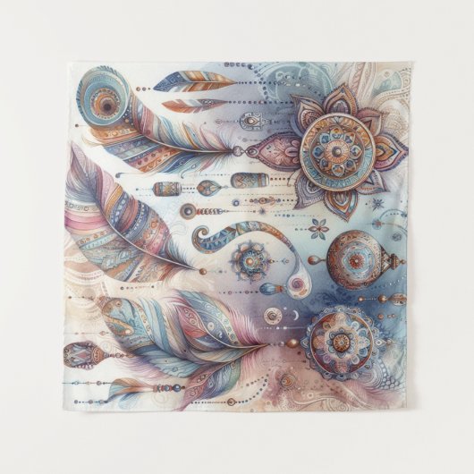 Dreamcatcher in einem Bohemischen Thema Wandteppich (Vorderseite (Horizontal))