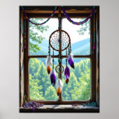 Dreamcatcher in Window | Boho Art Poster (Vorne)