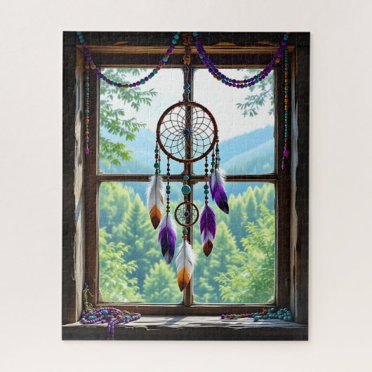 Dreamcatcher in Window | Boho Art Puzzle (Vertikal)