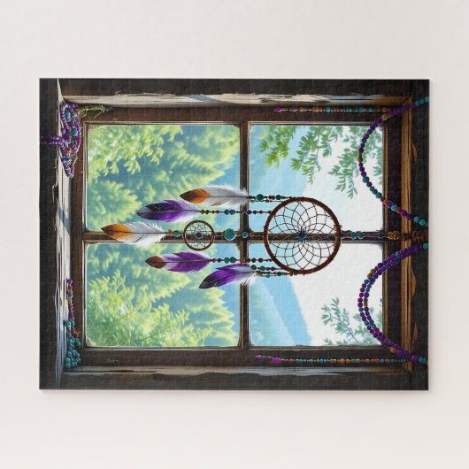 Dreamcatcher in Window | Boho Art Puzzle (Horizontal)