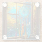 Dreamcatcher in Window Boho Glasuntersetzer (Rückseite)