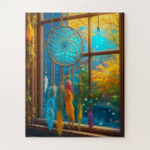 Dreamcatcher in Window Boho Puzzle (Vertikal)