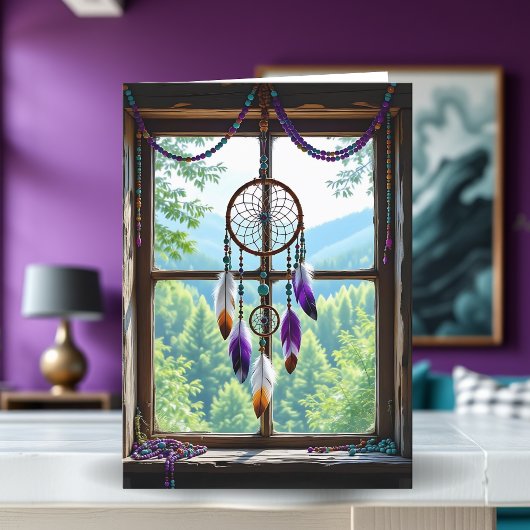 Dreamcatcher in Window | Denken Sie an Sie Karte
