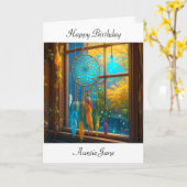 Dreamcatcher in Window Happy Birthday Personalisie Karte (Gelbe Blume)