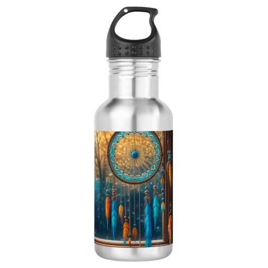 Dreamcatcher in Windows-Herbstlauben Edelstahlflasche (Vorderseite)