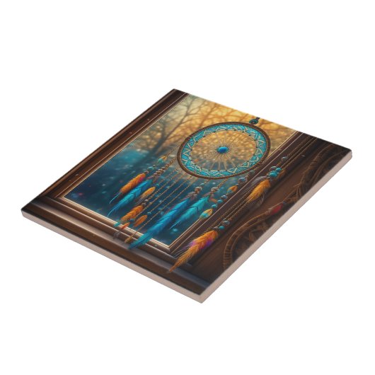 Dreamcatcher in Windows-Herbstlauben Fliese (Seite)