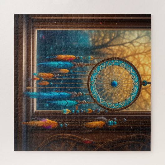 Dreamcatcher in Windows-Herbstlauben Puzzle (Horizontal)