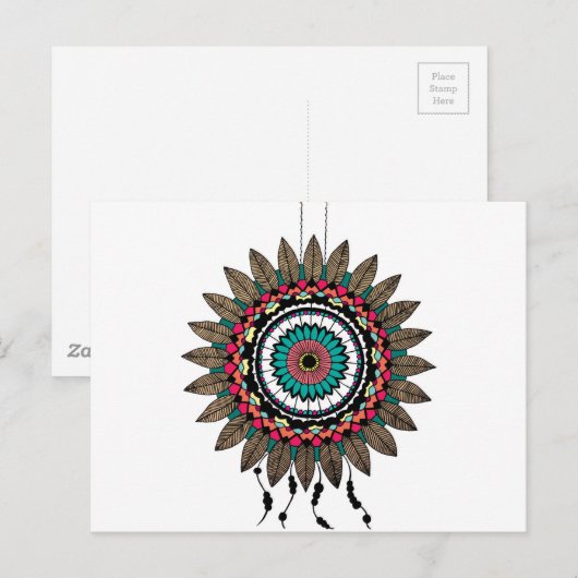 Dreamcatcher Mandala Postkarte (Vorne/Hinten)