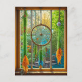 Dreamcatcher mit blauen, grünen und orangefarbenen postkarte (Vorderseite)