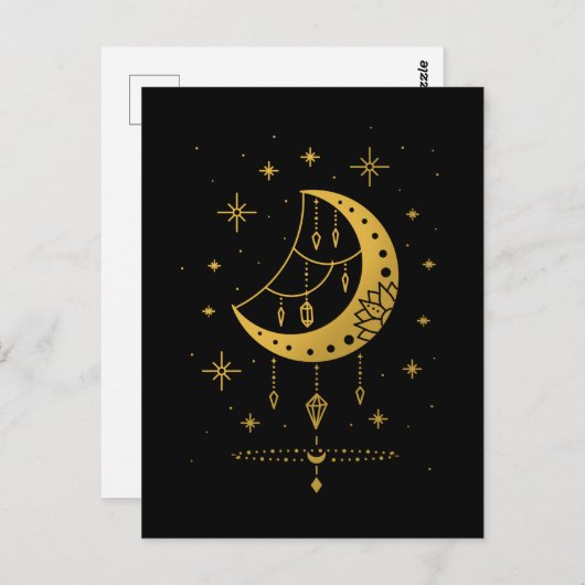 Dreamcatcher Moon Spirituelle Crescent Astronomie Postkarte (Vorne/Hinten)
