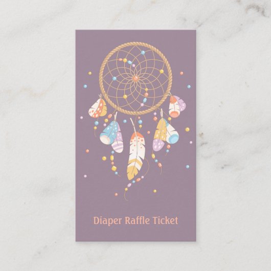 Dreamcatcher New Baby Showdiaper Raffle Ticket Begleitkarte (Vorderseite)