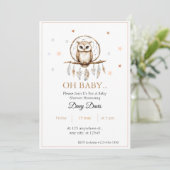 Dreamcatcher Owl Baby Dusche Einladung (Stehend Vorderseite)