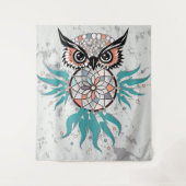 Dreamcatcher Owl Wandteppich (Vorderseite)