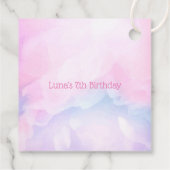 Dreamcatcher rosa lila aquamariner Kindergeburtsta Geschenkanhänger (Rückseite)