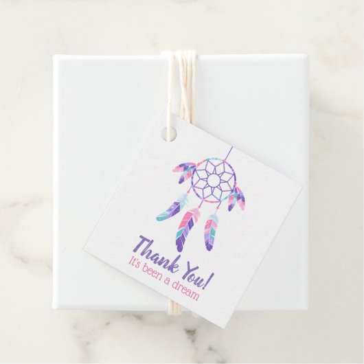 Dreamcatcher rosa lila aquamariner Kindergeburtsta Geschenkanhänger (Beispiel)