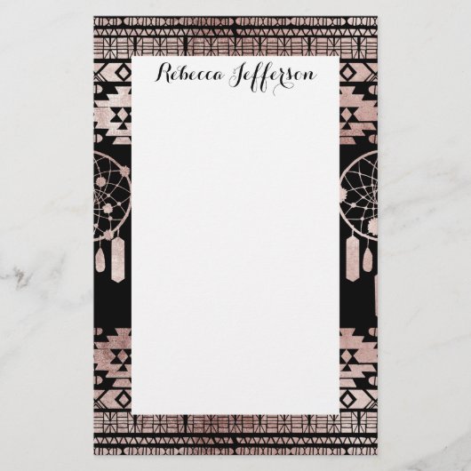 Dreamcatcher Rosen-Goldstammes- Azteke auf Briefpapier (Vorderseite)