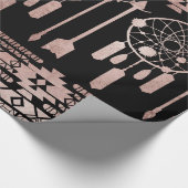 Dreamcatcher Rosen-Goldstammes- Azteke auf Geschenkpapier (Ecke)