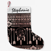 Dreamcatcher Rosen-Goldstammes- Azteke auf Kleiner Weihnachtsstrumpf (Vorderseite)
