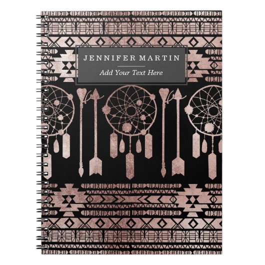 Dreamcatcher Rosen-Goldstammes- Azteke auf Notizblock (Vorderseite)