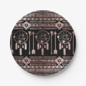 Dreamcatcher Rosen-Goldstammes- Azteke auf Pappteller (Vorderseite)