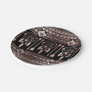 Dreamcatcher Rosen-Goldstammes- Azteke auf Pappteller