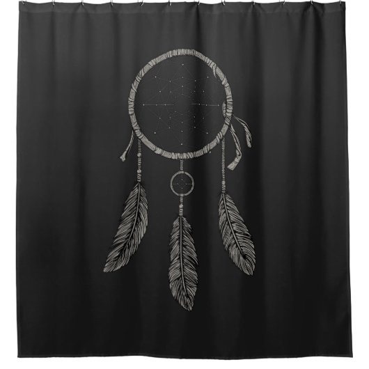 Dreamcatcher Schwarzes Duschvorhang (Vorderseite)