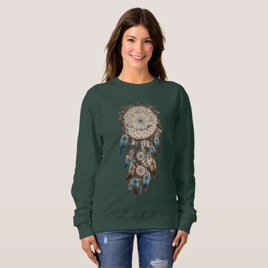 Dreamcatcher Serenity: Entwurf symbolischer T - Sh Sweatshirt (Vorne ganz)