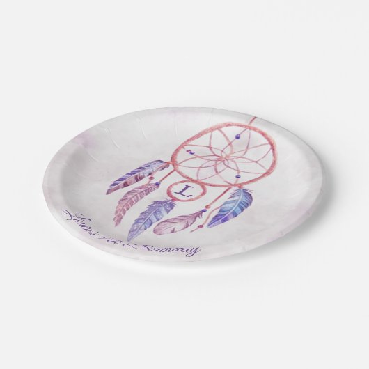 Dreamcatcher Sleepover Geburtstagsparty Pappteller (Schrägansicht)