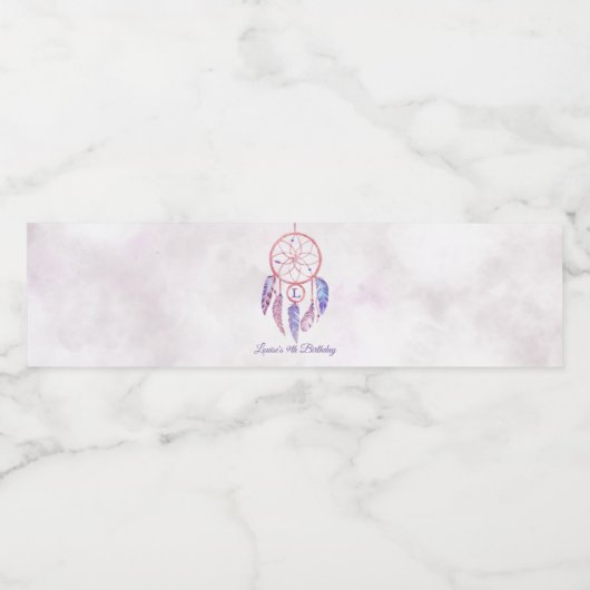 Dreamcatcher Sleepover Geburtstagsparty Wasserflaschenetikett (Einzelnes Label)