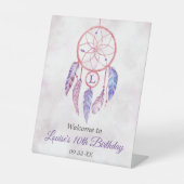 Dreamcatcher Sleepover Geburtstagsparty Willkommen Sockelschild (Vorderseite)
