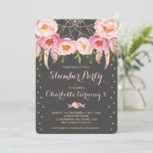 Dreamcatcher Slumber Party Geburtstagsschläfer Einladung (Stehend Vorderseite)