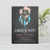 Dreamcatcher Slumber Party jeden Geburtstag Einladung (Stehend Vorderseite)