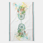 Dreamcatcher-Spritzer-Monogramm Küchentuch (Vertikal)