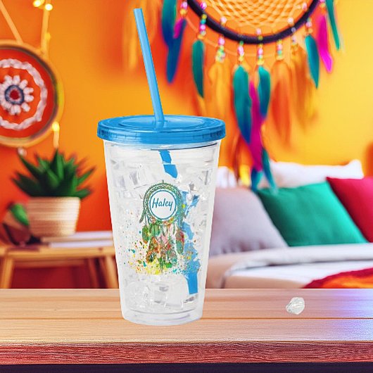 Dreamcatcher Spritzer personalisiert Acryltrinkbecher