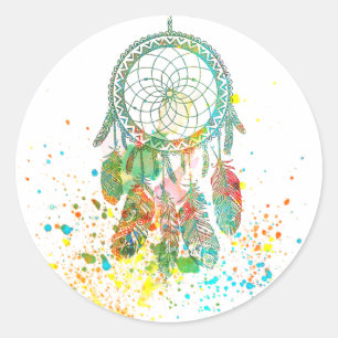 Dreamcatcher-Spritzer Runder Aufkleber