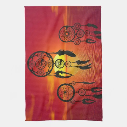 Dreamcatcher Sunset Geschirrtuch (Vertikal)