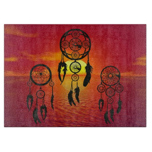 Dreamcatcher Sunset Schneidebrett (Vorderseite)