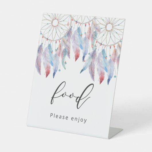 Dreamcatcher Theme Boho Baby Showfood Sockelschild (Vorderseite)