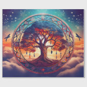 Dreamcatcher Tree des Lebens, spirituelle Explosio Geschenkpapier (Flach)