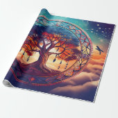 Dreamcatcher Tree des Lebens, spirituelle Explosio Geschenkpapier (Ungerollt)