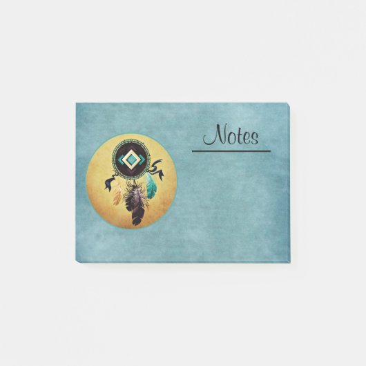 Dreamcatcher über einen blauen Hintergrund Post-it Klebezettel (Vorderseite)