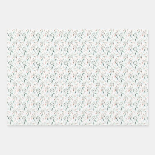 Dreamcatcher und Feathers Pastel Geschenkpapier Set (Vorderseite 3)