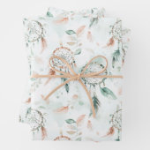 Dreamcatcher und Feathers Pastel Geschenkpapier Set (Beispiel)