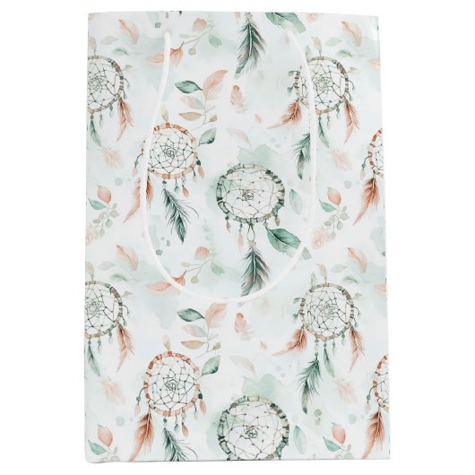 Dreamcatcher und Feathers Pastel Mittlere Geschenktüte (Vorderseite)