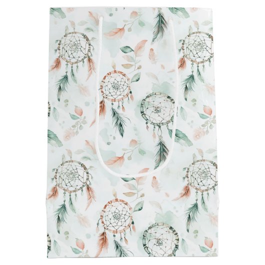 Dreamcatcher und Feathers Pastel Mittlere Geschenktüte (Rückseite)