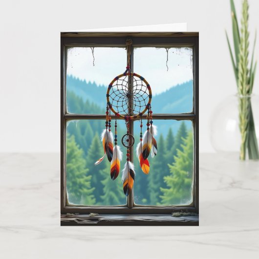 Dreamcatcher und Gebirge | Happy Birthday Karte (Vorderseite)