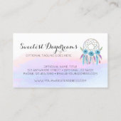 Dreamcatcher Watercolor Feathers Rustic Boho Chic Visitenkarte (Rückseite)