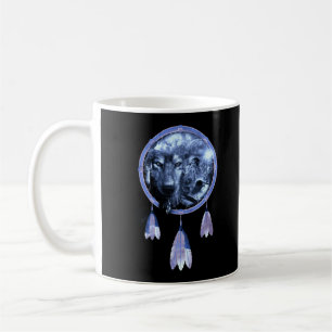Dreamcatcher Wolf Moon Native American Wolves Kaffeetasse