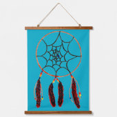 Dreamcatcher Wood Topped Wall Tapestory Wandteppich Mit Holzrahmen (Vorderseite)